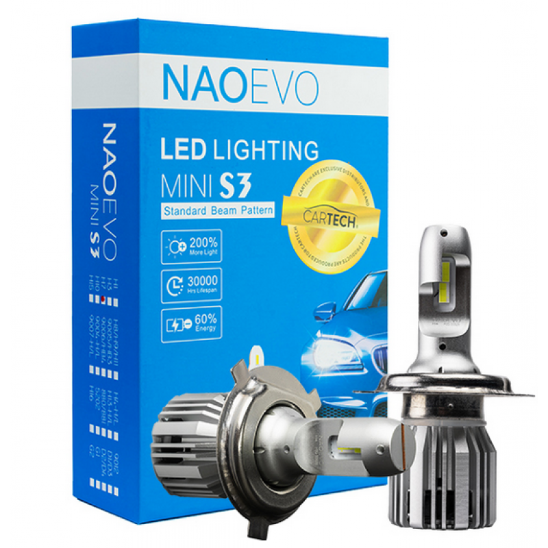 ΛΑΜΠΑ LED S3-H4 (HI/LOW) 30W WHITE COLOR (6000K) NAOEVO / 33723