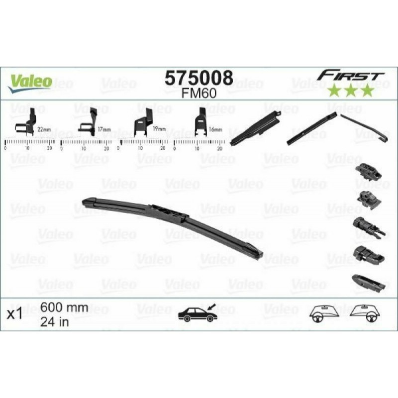 Valeo Υαλοκαθαριστήρας First Flat FM60 60cm 1 τεμάχιο / 575008