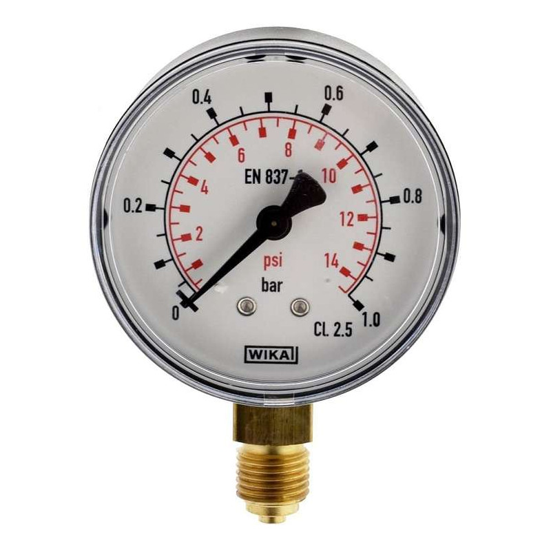 Μανόμετρο 1/4 / Φ63 κάθετο 0-1 bar / 0-14.5 psi / 01.00515