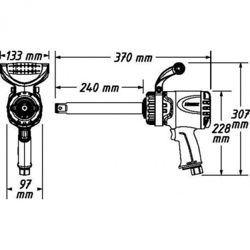 Αερόκλειδο 1΄΄ πανίσχυρο 3850 Nm HAZET/9014LGTT