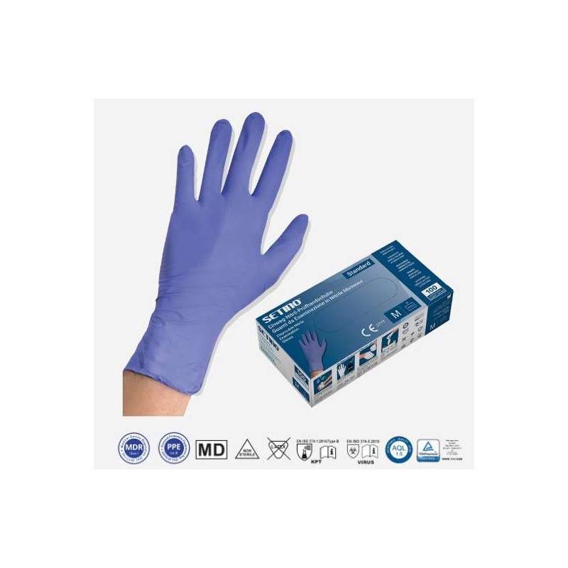 Γάντια νιτριλίου ενισχυμένα medium μπλέ 3.5 gr / GN-1003