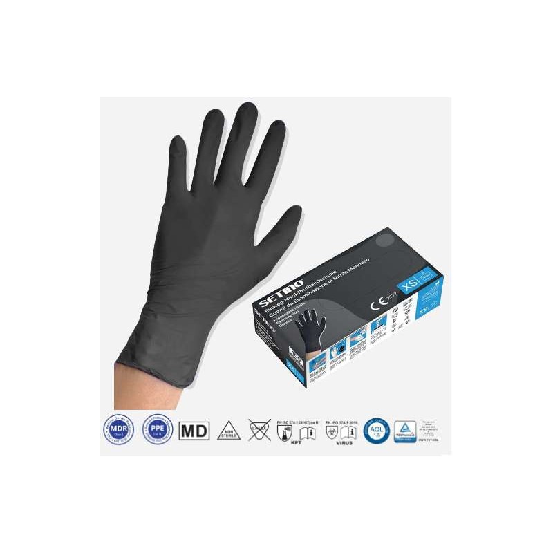 Γάντια νιτριλίου ενισχυμένα large μαύρα 5 gr / GN-1005
