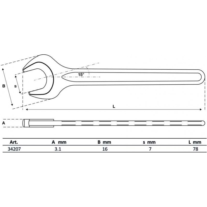 Γερμανικό κλειδί μονό 7 mm / BGS-34207