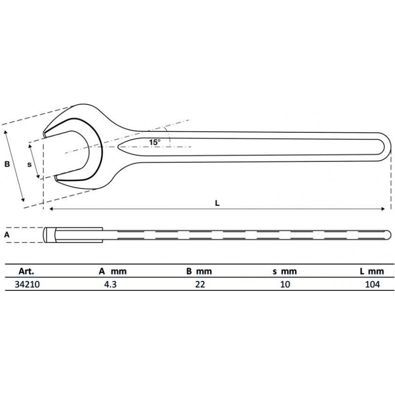 Γερμανικό κλειδί μονό 10 mm / BGS-34210