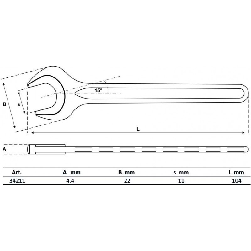 Γερμανικό κλειδί μονό 11 mm / BGS-34211