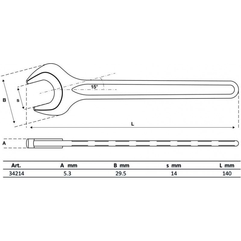 Γερμανικό κλειδί μονό 14 mm / BGS-34214