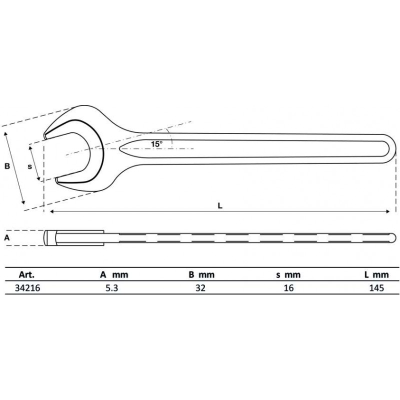 Γερμανικό κλειδί μονό 16 mm / BGS-34216