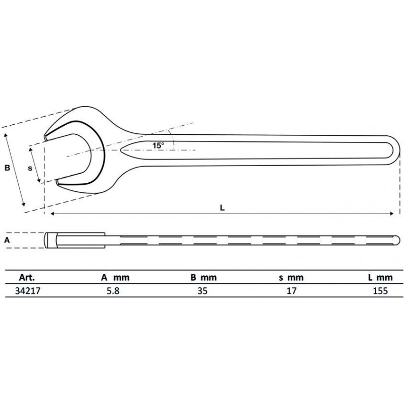 Γερμανικό κλειδί μονό 17 mm / BGS-34217