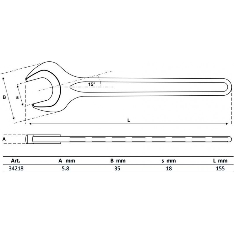 Γερμανικό κλειδί μονό 18 mm / BGS-34218