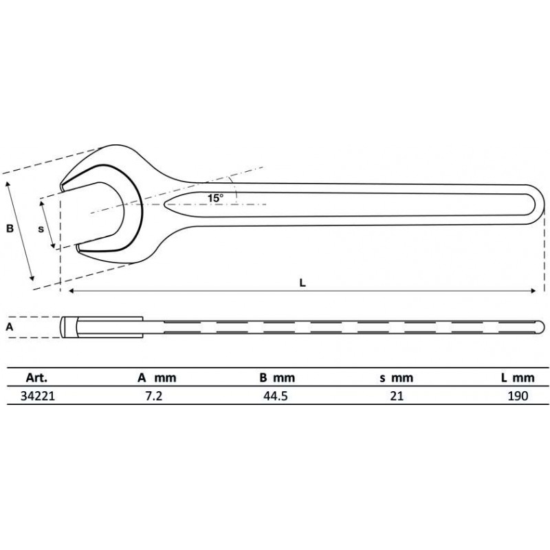 Γερμανικό κλειδί μονό 21 mm / BGS-34221