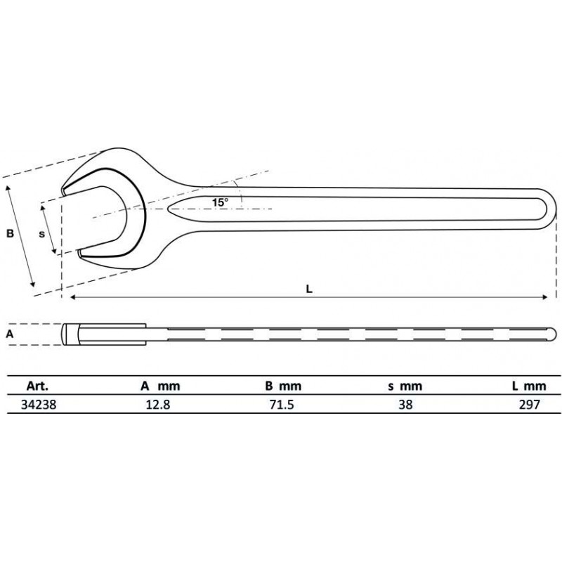 Γερμανικό κλειδί μονό 38 mm / BGS-34238