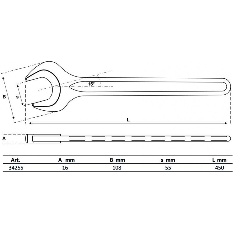 Γερμανικό κλειδί μονό 55 mm  / BGS-34255