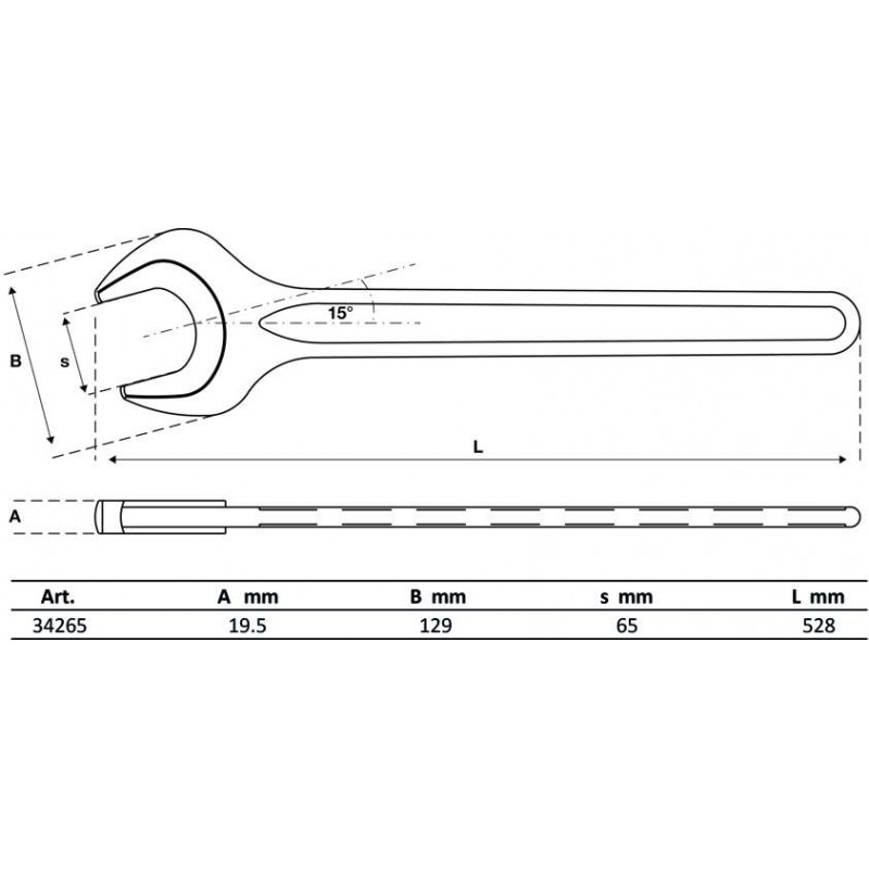 Γερμανικό κλειδί μονό 65 mm / BGS-34265