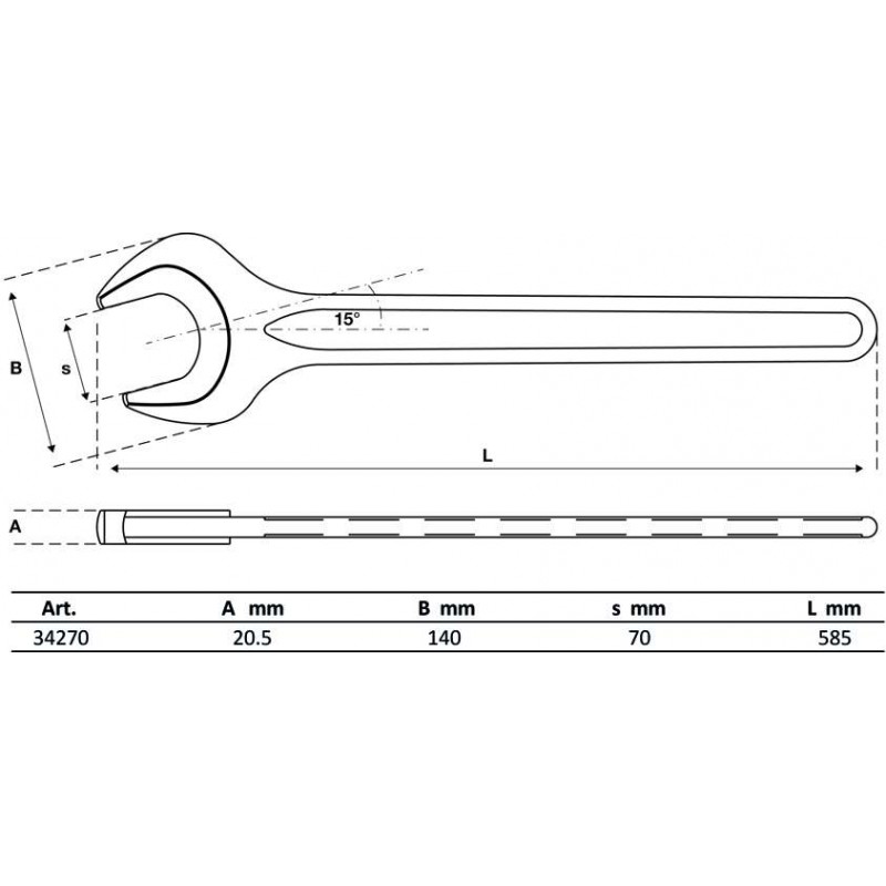 Γερμανικό κλειδί μονό 70 mm / BGS-34270