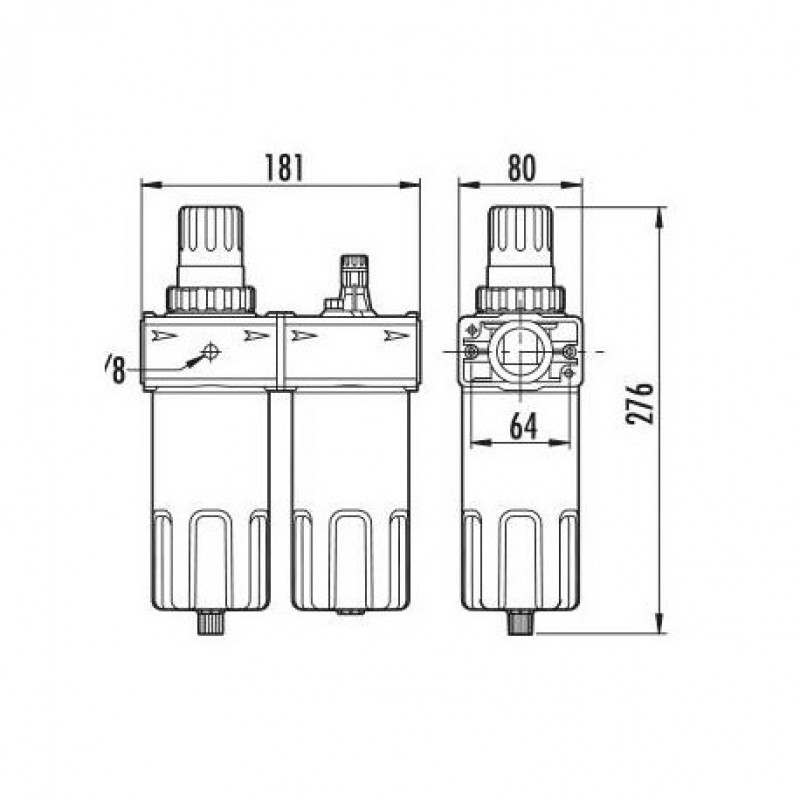 Φίλτρο νερού - ρυθμιστής αέρος - λαδικό 1΄΄/GAV-FRL300