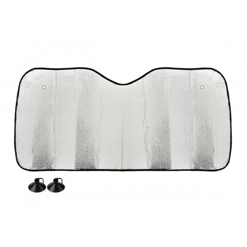 Amio – Ηλιοπροστασία Παρμπρίζ Εσωτερική Ασημί 145x70cm με Βεντούζες για Μείωση Θερμότητας & Προστασία Καμπίνας – 1 Τεμ. (01535/AM)