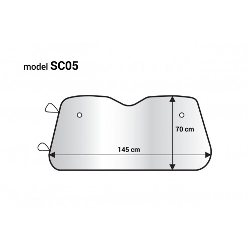 Amio – Ηλιοπροστασία Παρμπρίζ Εσωτερική Ασημί 145x70cm με Βεντούζες για Μείωση Θερμότητας & Προστασία Καμπίνας – 1 Τεμ. (01535/AM)