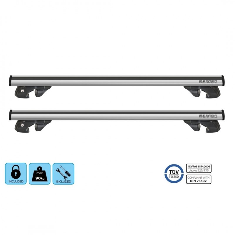 ΜΠΑΡΕΣ ΟΡΟΦΗΣ ΑΛΟΥΜΙΝΙΟΥ JACKSON 120 cm MENABO (STANDARD/RAISED RAILS) - 2 ΤΕΜ.