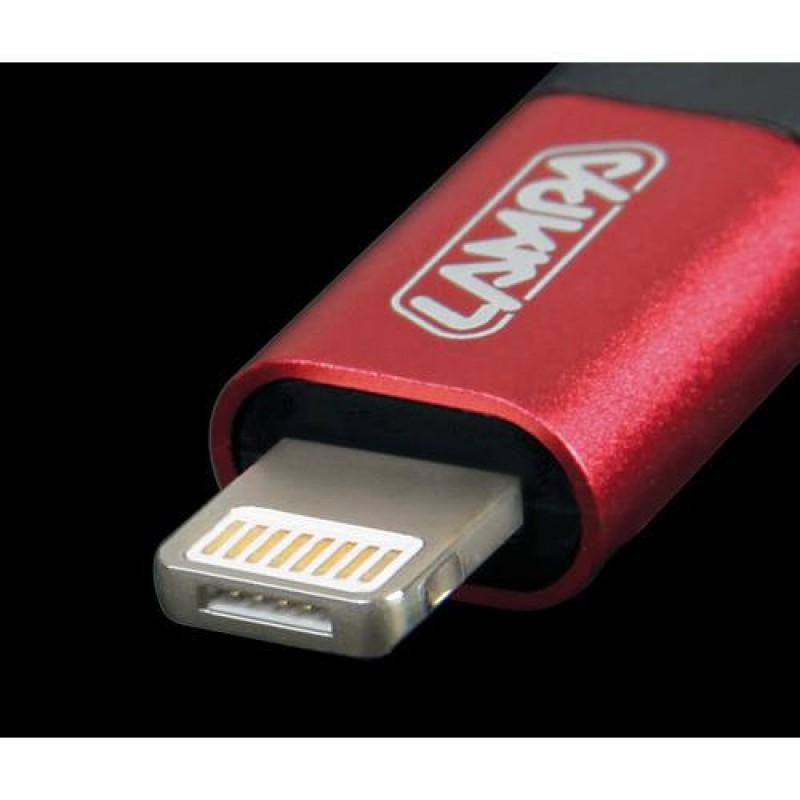 ΚΑΛΩΔΙΟ ΦΟΡΤΙΣΗΣ ΚΑΙ ΣΥΓΧΡΟΝΙΣΜΟΥ USB TYPE C-MICRO USB-USB 3.0-APLLE 8 PIN 100cm (ΚΟΚΚΙΝΟ) RED LINE