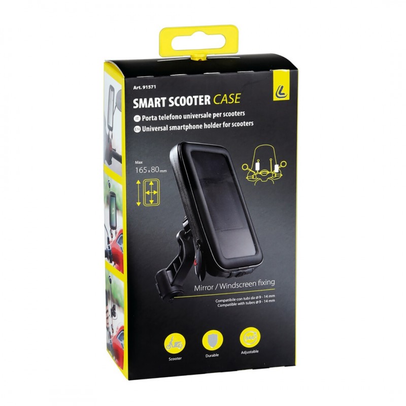 ΒΑΣΗ ΣΤΗΡΙΞΗΣ ΚΙΝΗΤΟΥ SMART SCOOTER CASE 165x90mm ( ΜΕ ΣΤΗΡΙΞΗ ΣΤΟ ΚΑΘΡΕΠΤΗ Η ΣΕ ΜΠΑΡΑ 9-14mm)