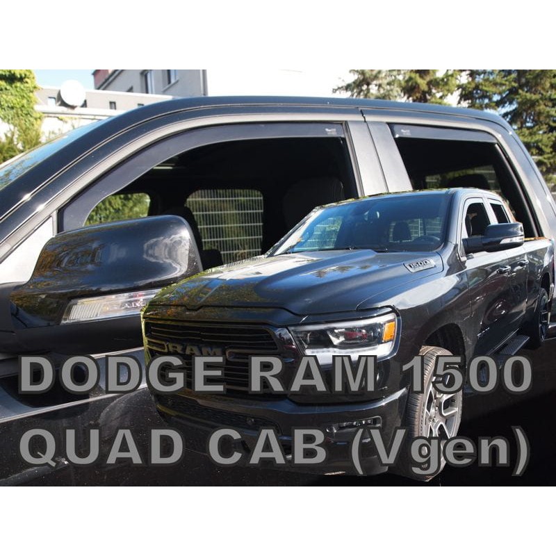 DODGE RAM 1500 4D 2019+ (QUAD CAB) 1,5 ΚΑΜΠΙΝΑ ΣΕΤ ΑΝΕΜΟΘΡΑΥΣΤΕΣ ΑΥΤΟΚΙΝΗΤΟΥ ΑΠΟ ΕΥΚΑΜΠΤΟ ΦΙΜΕ ΠΛΑΣΤΙΚΟ HEKO - 4 ΤΕΜ.