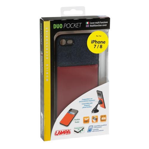 APPLE iPHONE 7 ΚΑΙ 8 ΘΗΚΗ ΚΙΝΗΤΟΥ DUO POCKET ΜΠΛΕ-ΜΠΟΡΝΤΩ ΜΑΓΝΗΤΙΚΗ SILVER LINE