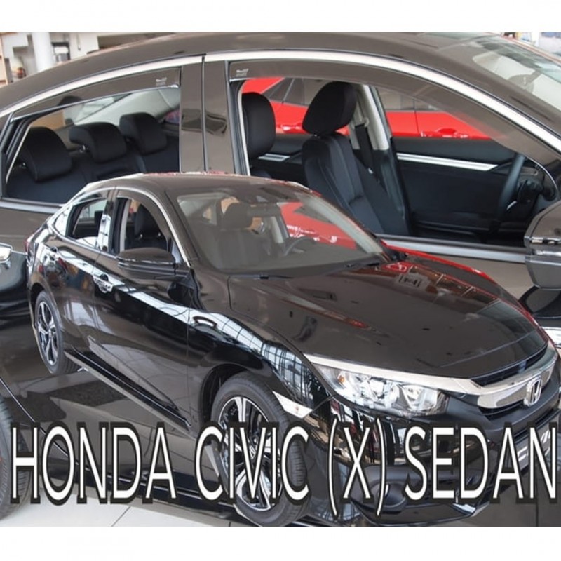 HONDA CIVIC X GEN 4D 2017+ ΣΕΤ ΑΝΕΜΟΘΡΑΥΣΤΕΣ ΑΥΤΟΚΙΝΗΤΟΥ ΑΠΟ ΕΥΚΑΜΠΤΟ ΦΙΜΕ ΠΛΑΣΤΙΚΟ HEKO - 4 ΤΕΜ.