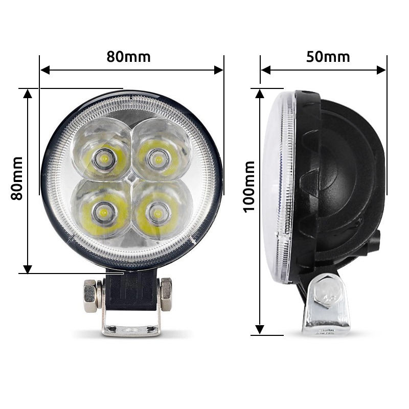 ΠΡΟΒΟΛΑΚΙ LED SPOT EPISTAR Φ 80mm 12W 10-30V 880LM, 6000-6500K