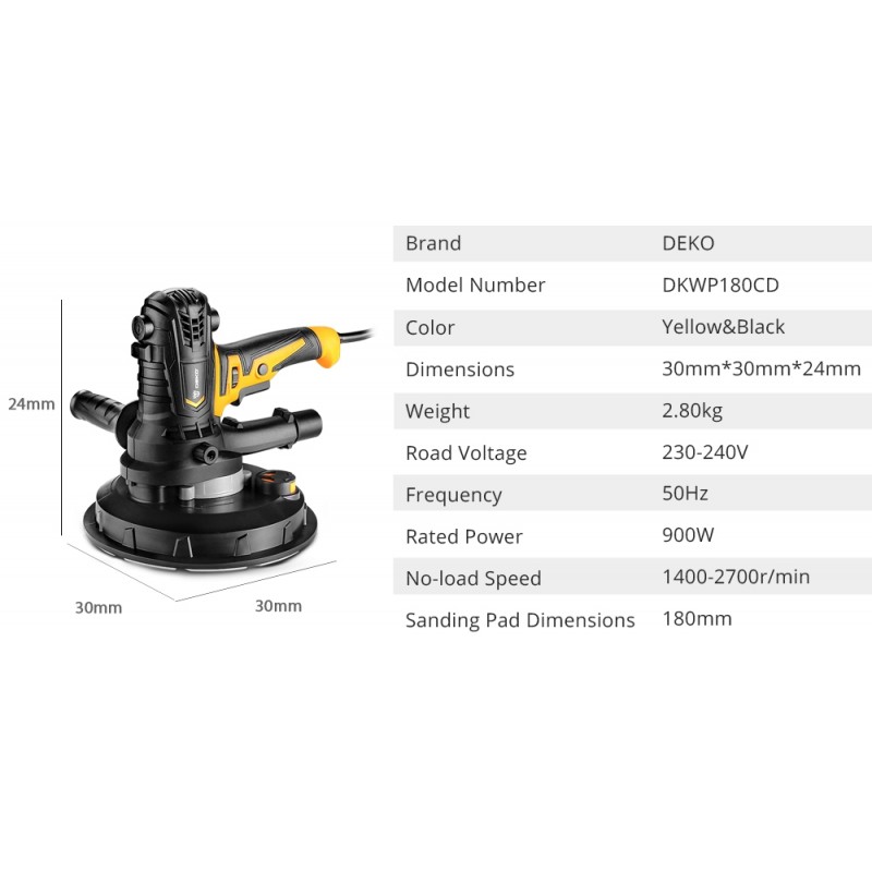 Τριβείο Τοίχου 900W DEKO DKWP180CD