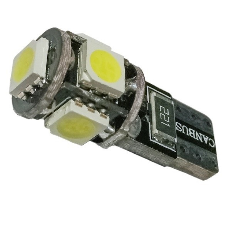 Λαμπτήρας LED T10 Can Bus με 5 SMD 5050 Ψυχρό Λευκό GloboStar 81089