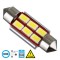 GloboStar® 81313 Λάμπα Αυτοκίνητου 36mm FESTOON - C5W 2nd Generation Can-Bus Series LED 6 SMD 5630 4W 600lm 120° DC 12V IP20 Ψυχρό Λευκό 6000K