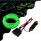 GloboStar® 82202 TUBE 360° Degree Διακοσμητική EL-Wire Neon Αυτοκινήτου Κορδόνι ΣΕΤ 3m 1W/3m 30lm/m 360° DC 12V με Βύσμα Αναπτήρα Αυτοκινήτου Αδιάβροχη IP68 Πράσινο Φωσφορούχο