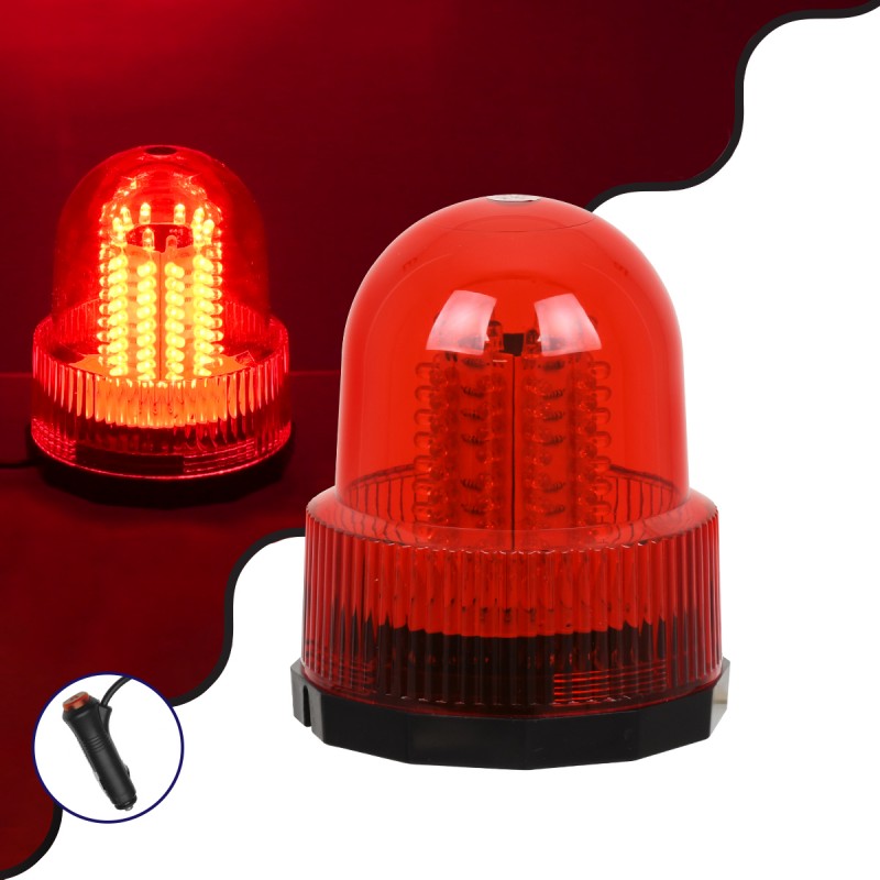 GloboStar® 85156 PRO Series Φάρος Σήμανσης Οχήματος Πυροσβεστικής για Αυτοκίνητα & Φορτηγά 6 Προγραμμάτων Φωτισμού STROBE LED 20W DC 10-30V Αδιάβροχος IP65 Κόκκινο