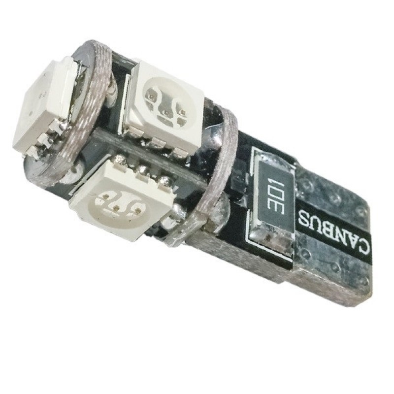 Λαμπτήρας LED T10 Can Bus με 5 SMD 5050 Πράσινο GloboStar 25001