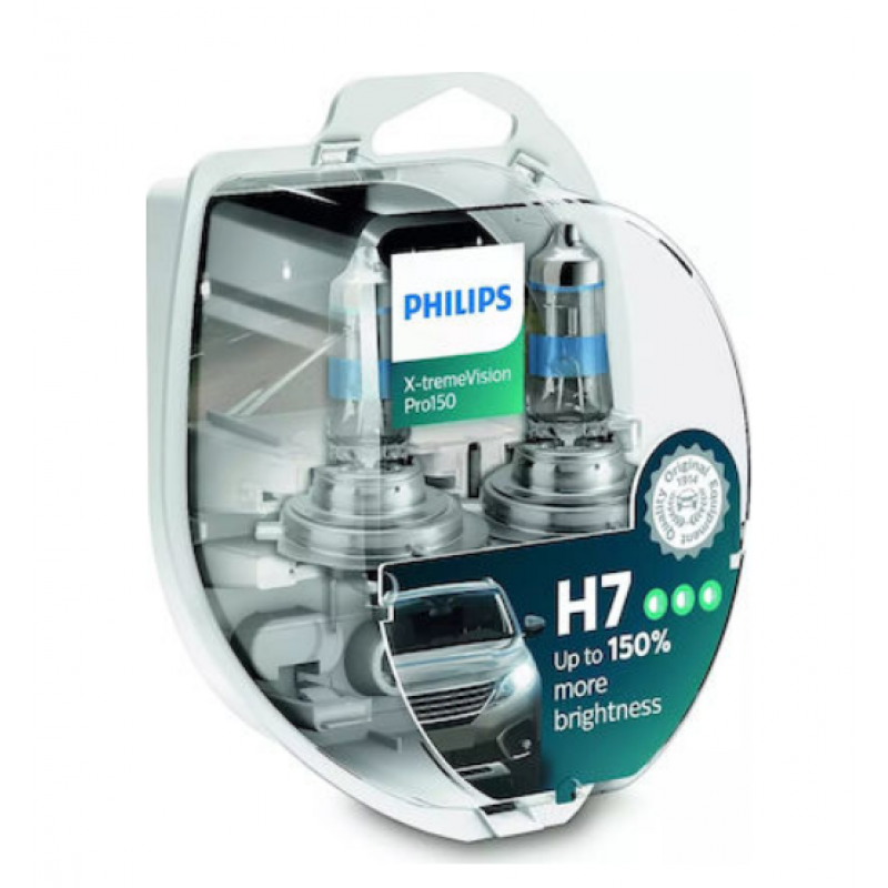 Philips Λάμπες Αυτοκινήτου X-tremeVision Pro150 H7 Αλογόνου 3700K Θερμό Λευκό 12V 55W 2τμχ