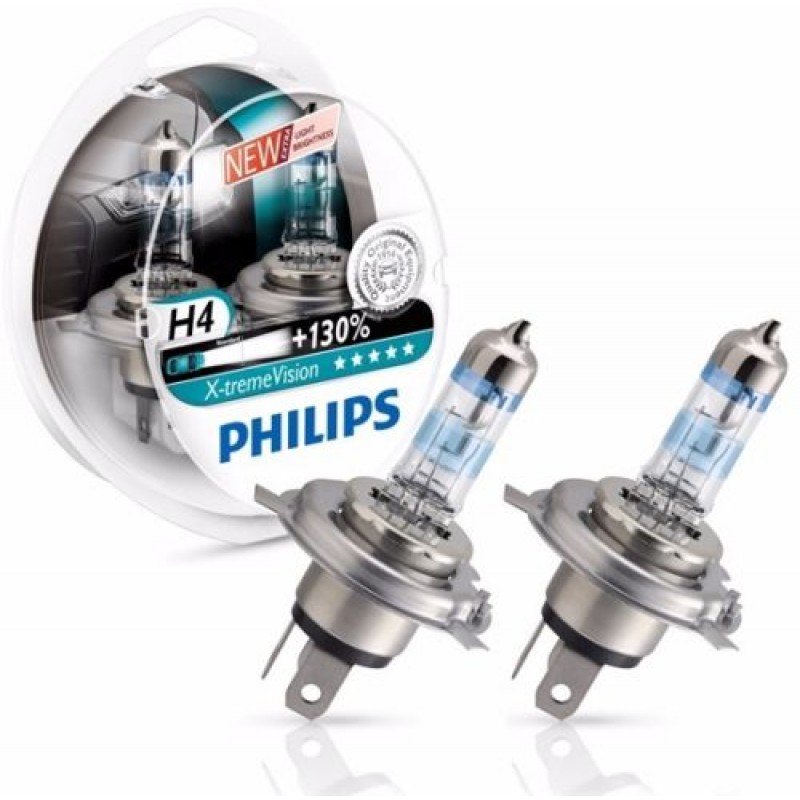 Philips H4 XTREME Vision 12V 55W 3500K +130%